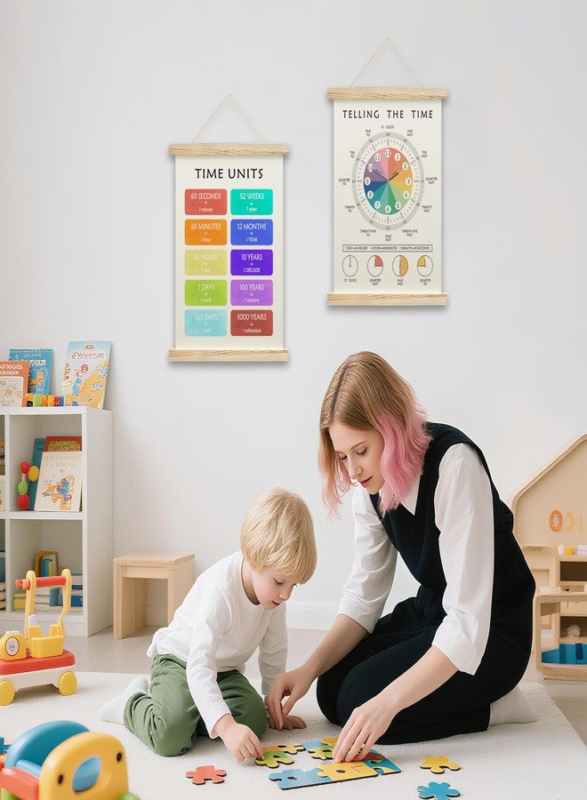 OZTEMETY Learning Time Poster Hanger Frame, Educational Chart For Kids For Wall, Toddler Learning Posters, Toddlers Kids Classroom Playroom Decor, Set Of 2 -B12 - Image 4
